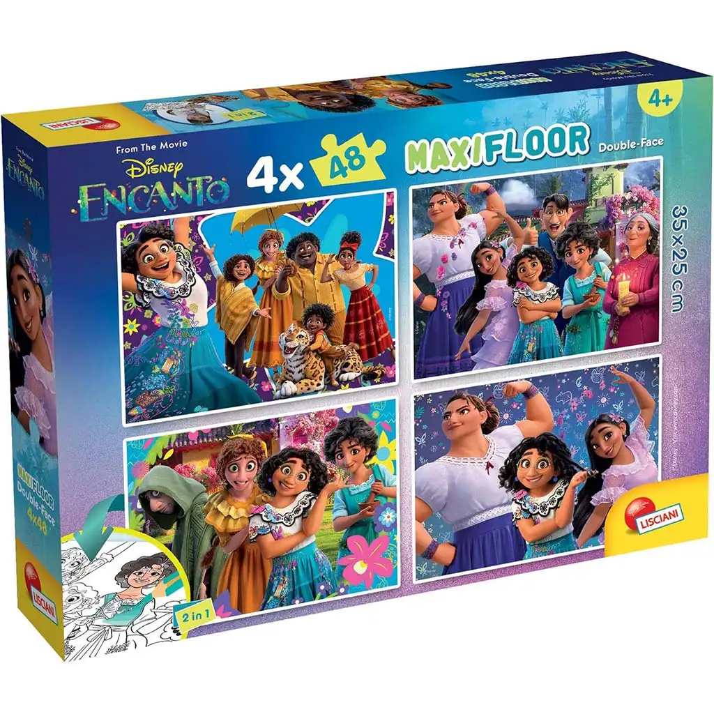 Disney Encanto 2 az 1-ben maxi 4x48db-os puzzle és színező 35x25cm - Lisciani kép 1