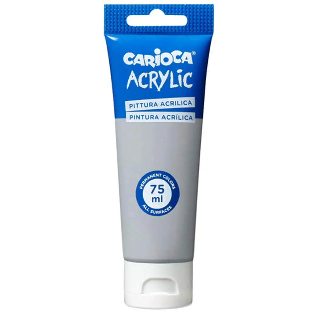 Acrylic 75ml-s akril festék ezüst színben - Carioca kép 1