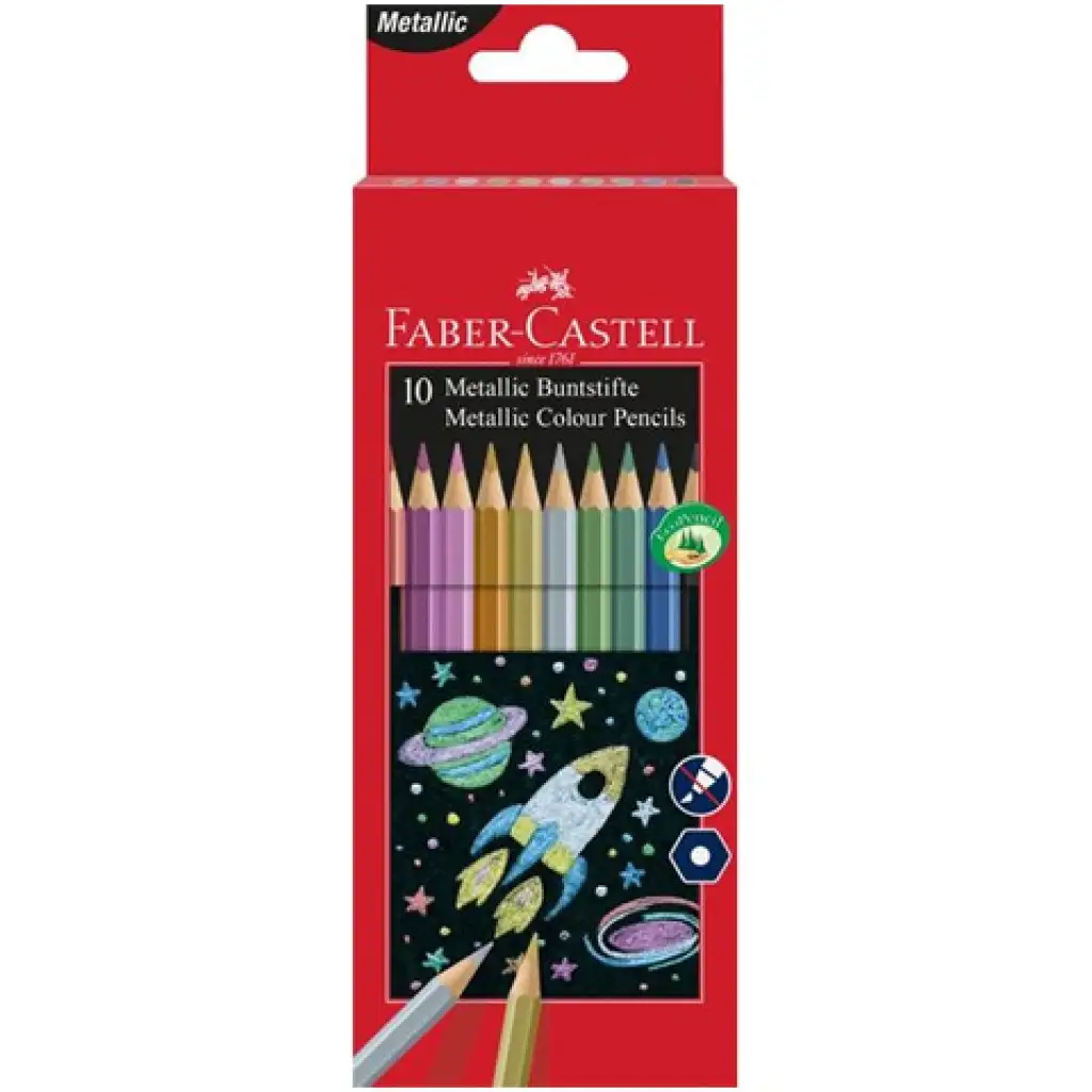 Faber-Castell: Színes ceruza készlet 10db-os fémes színek kép 1