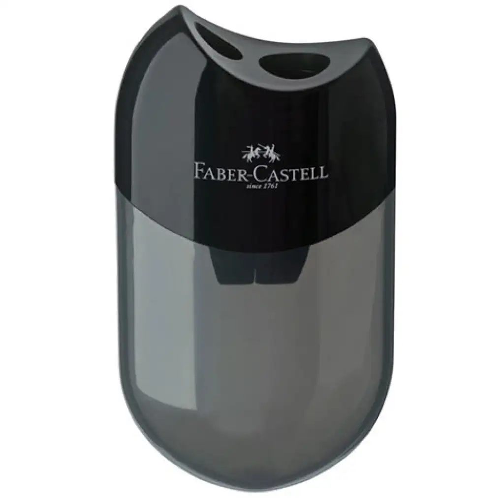 Faber-Castell: Dupla tartós műanyag hegyező fekete kép 1
