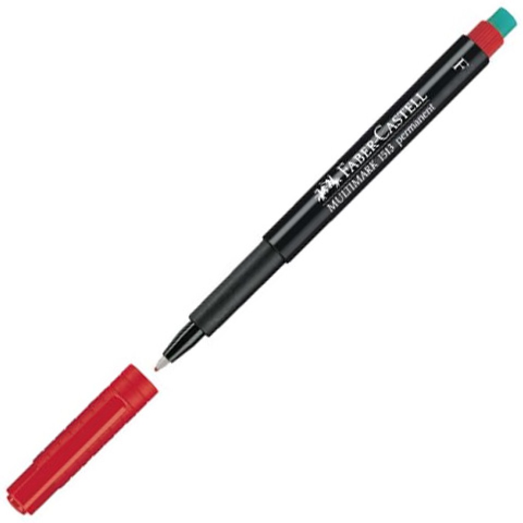 Faber-Castell: Multimark alkoholos filc F 0,6mm-es piros kép 1
