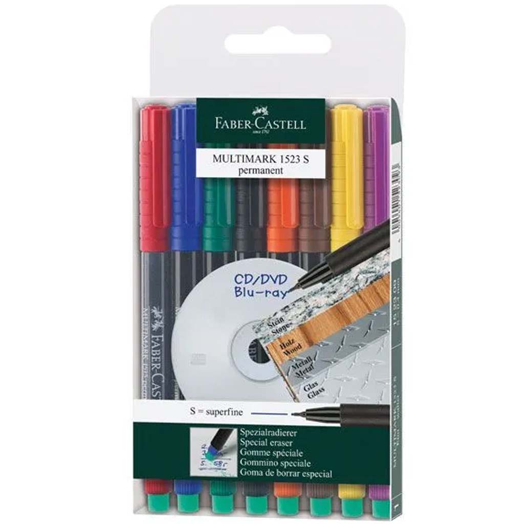 Faber-Castell: Multimark S Alkoholos Filctoll Készlet 8 szín 0,4 mm kép 1