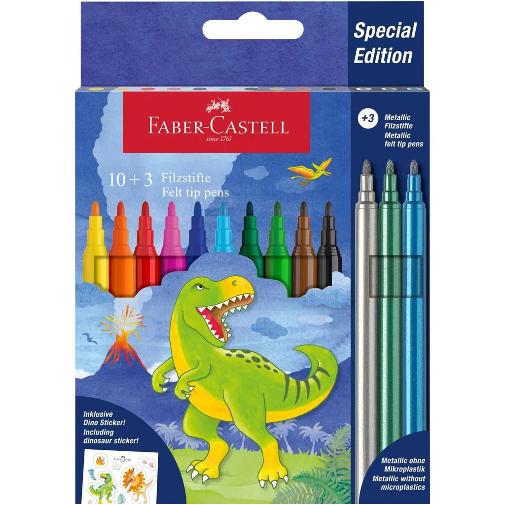 Faber-Castell: Dinoszauruszos filctoll 10+3db-os csomag kép 1