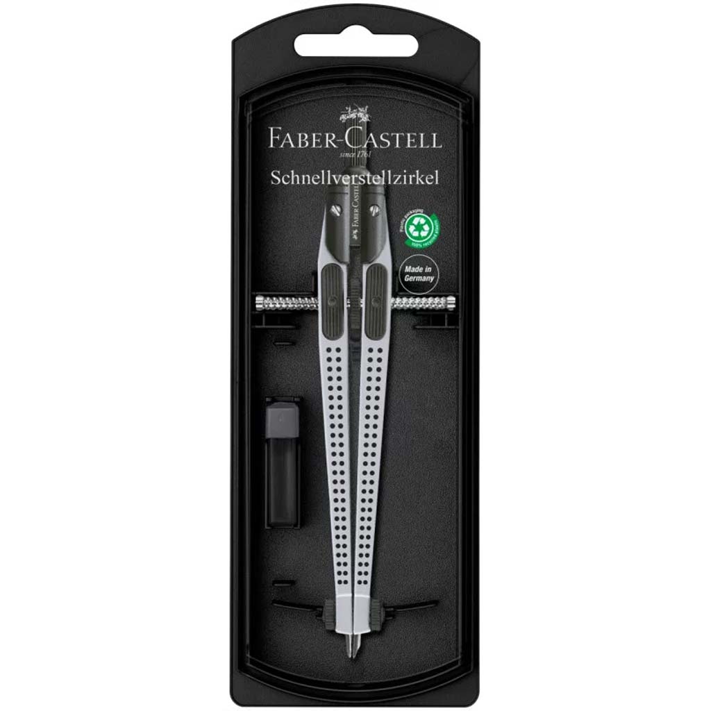 Faber-Castell: Gyorsállítós Körző GRIP – Ezüst színben, ergonomikus kialakítással kép 1