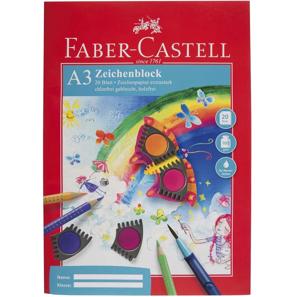 Faber-Castell: A3 rajzfüzet – 20 ív extraerős, 100 g-os művészpapírral kép 1