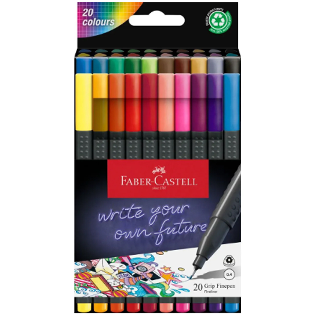 Faber-Castell: Grip színes 20db-os tűfilc készlet 0,4mm kép 1