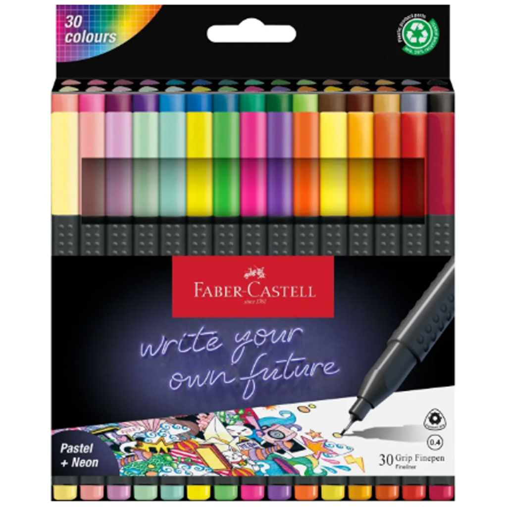 Faber-Castell: Grip színes 30db-os tűfilc készlet 0,4mm kép 1