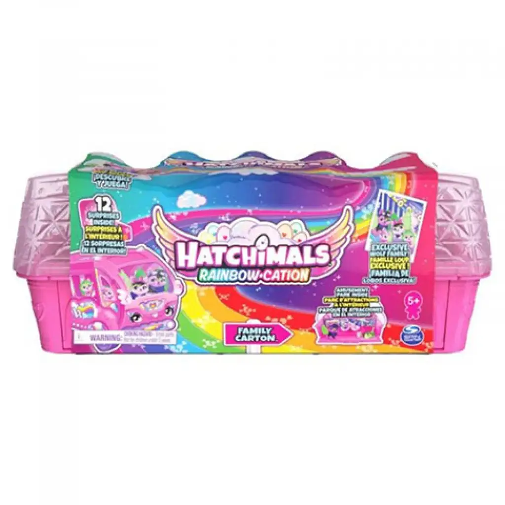 Hatchimals Rainbow Cation Family Carton Farkas család csomag - Spin Master kép 1