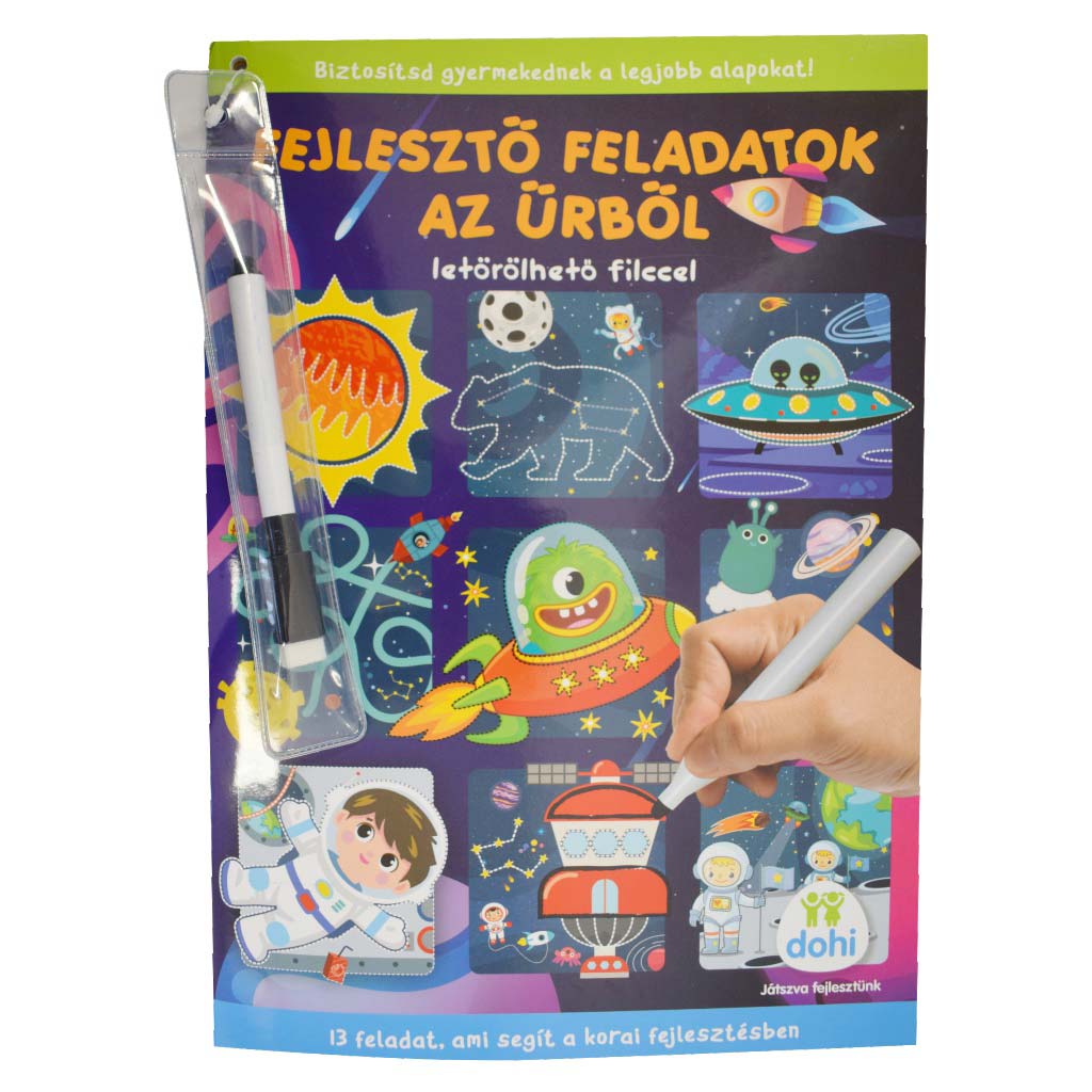 Fejlesztő feladatok az űrből 13 feladattal letörölhető filccel - D-Toys kép 1