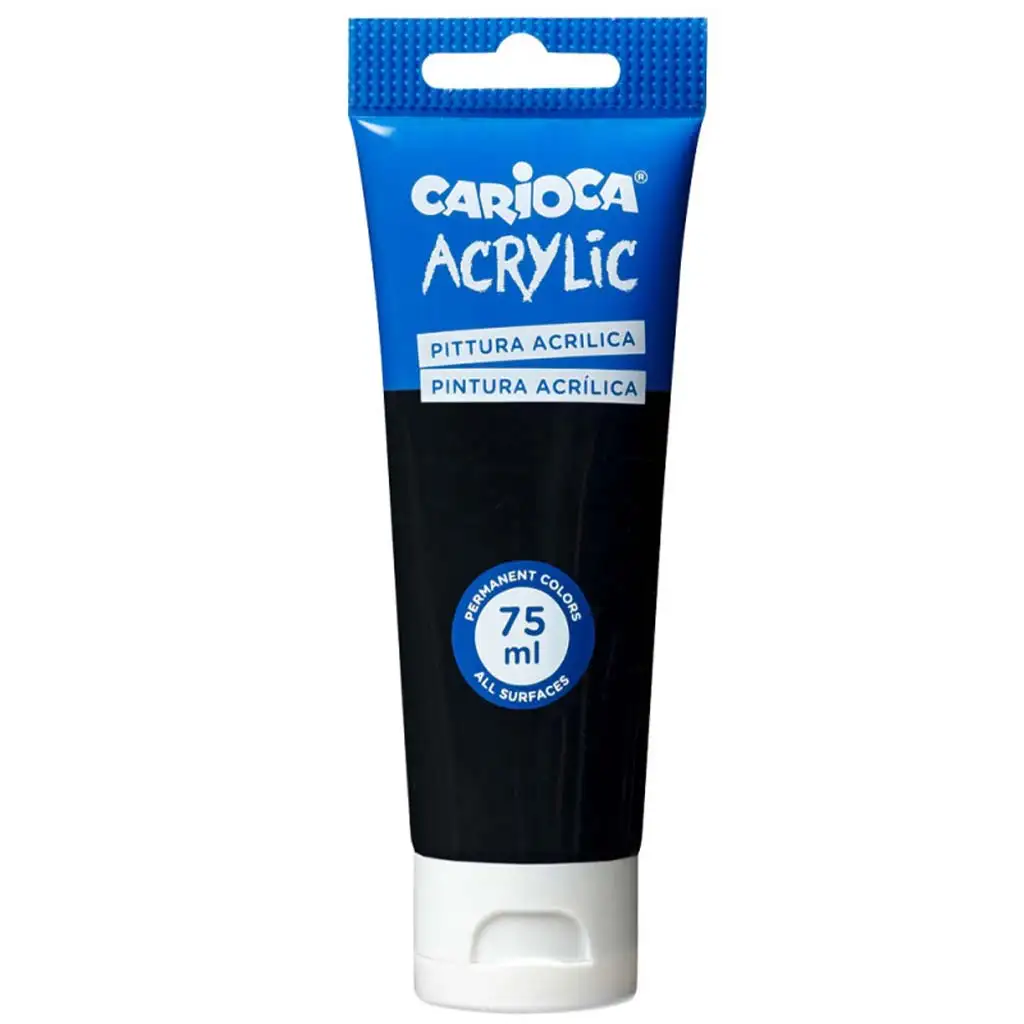 Acrylic 75ml-s akril festék fekete színben - Carioca kép 1
