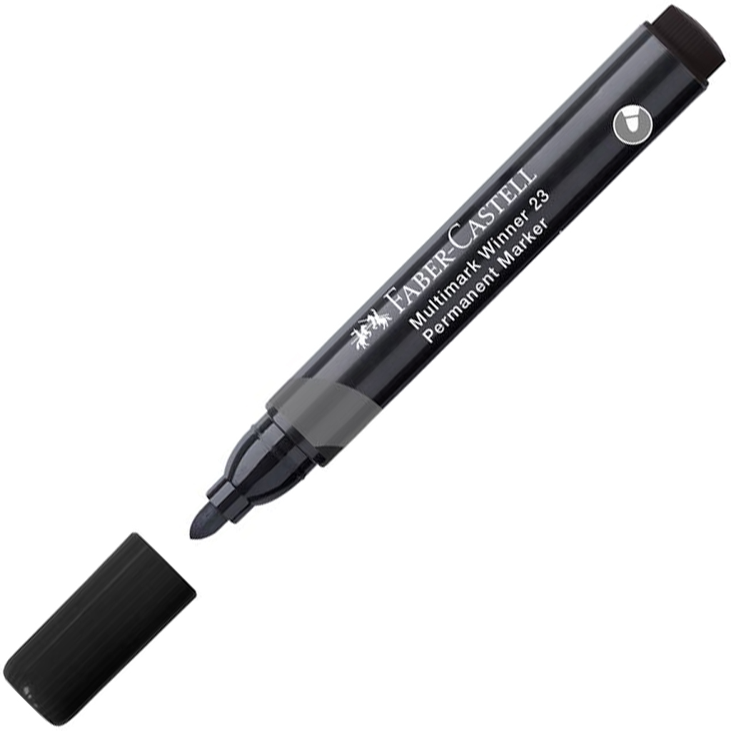 Faber-Castell: Permanent Marker fekete alkoholos filctoll kerekített heggyel kép 1