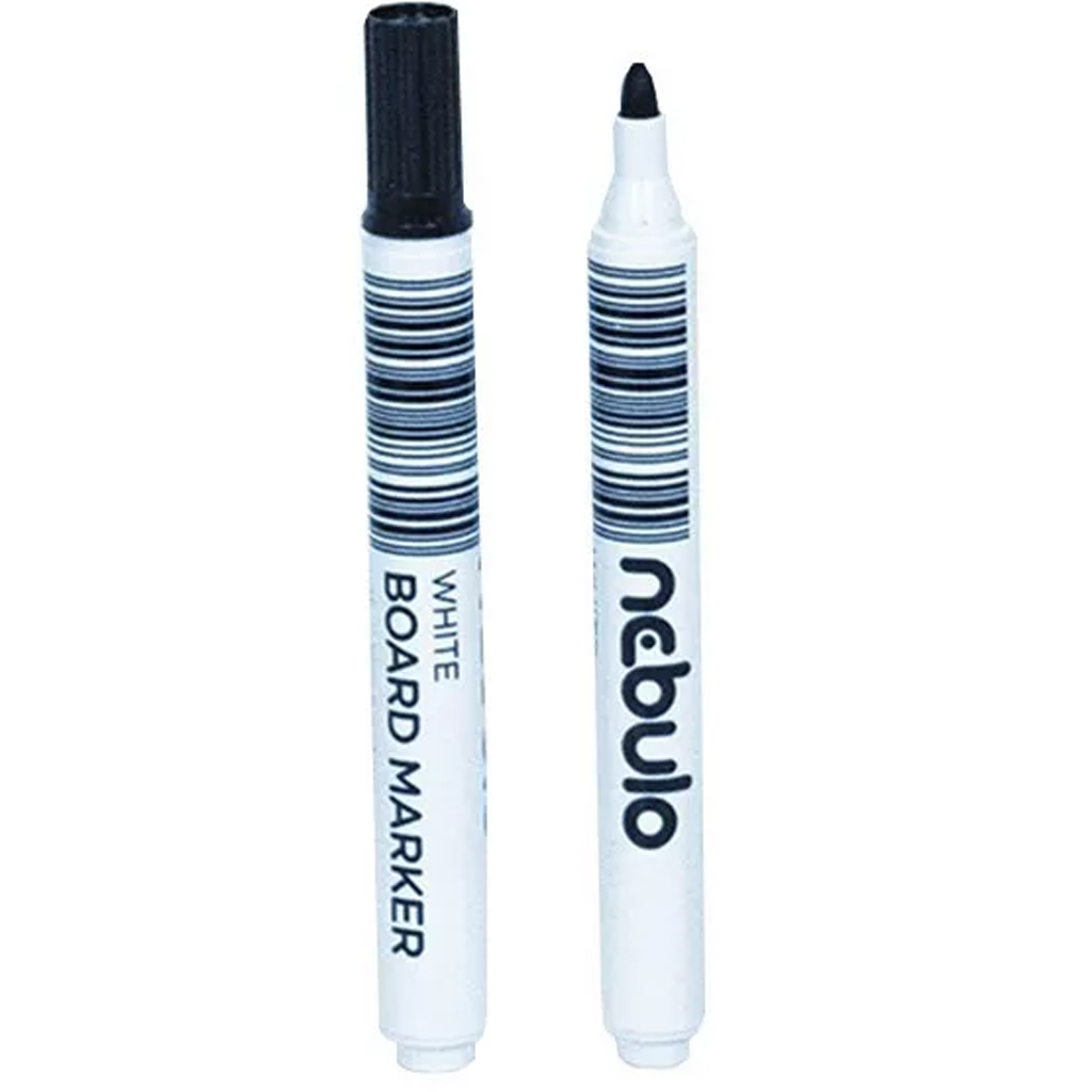 Nebulo: WhiteBoard marker kúpos hegyű táblafilc fekete színben kép 1