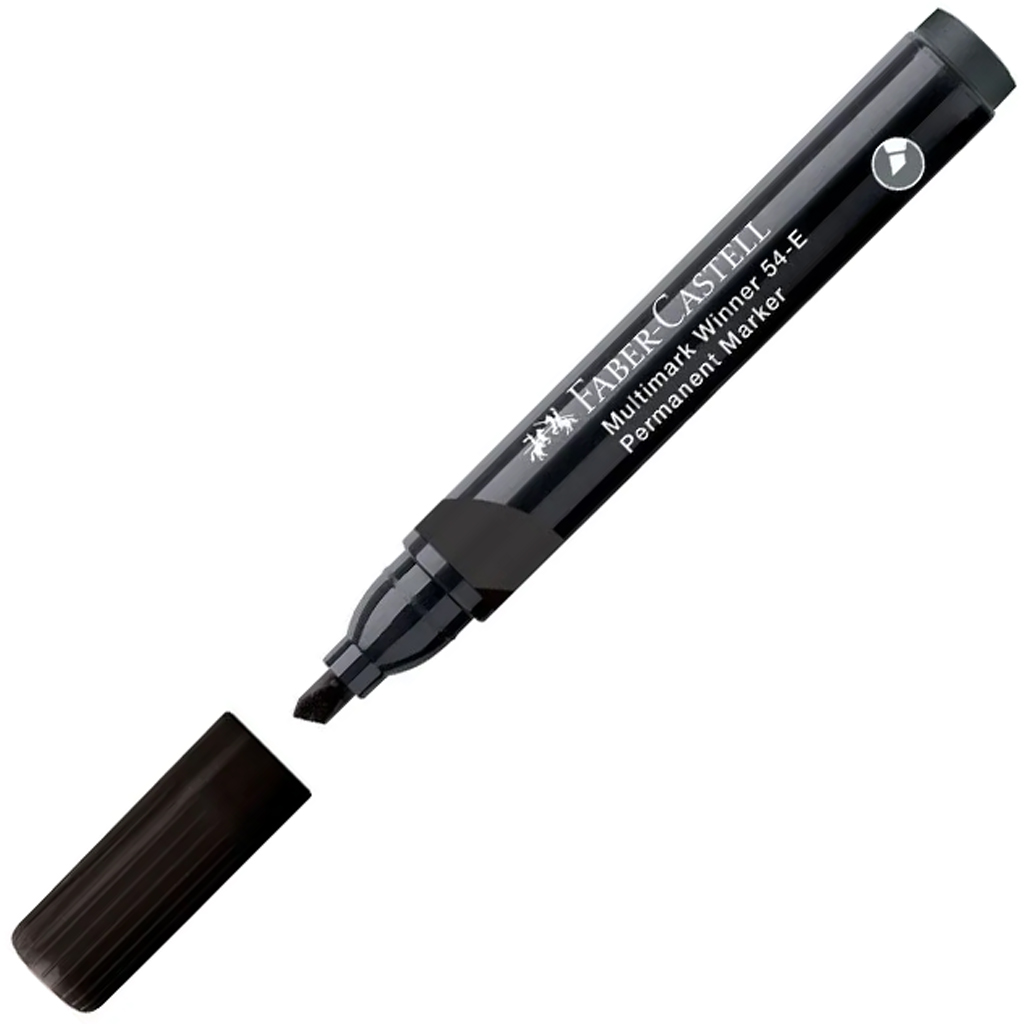Faber-Castell: Permanent Marker fekete alkoholos filctoll vágott heggyel kép 1