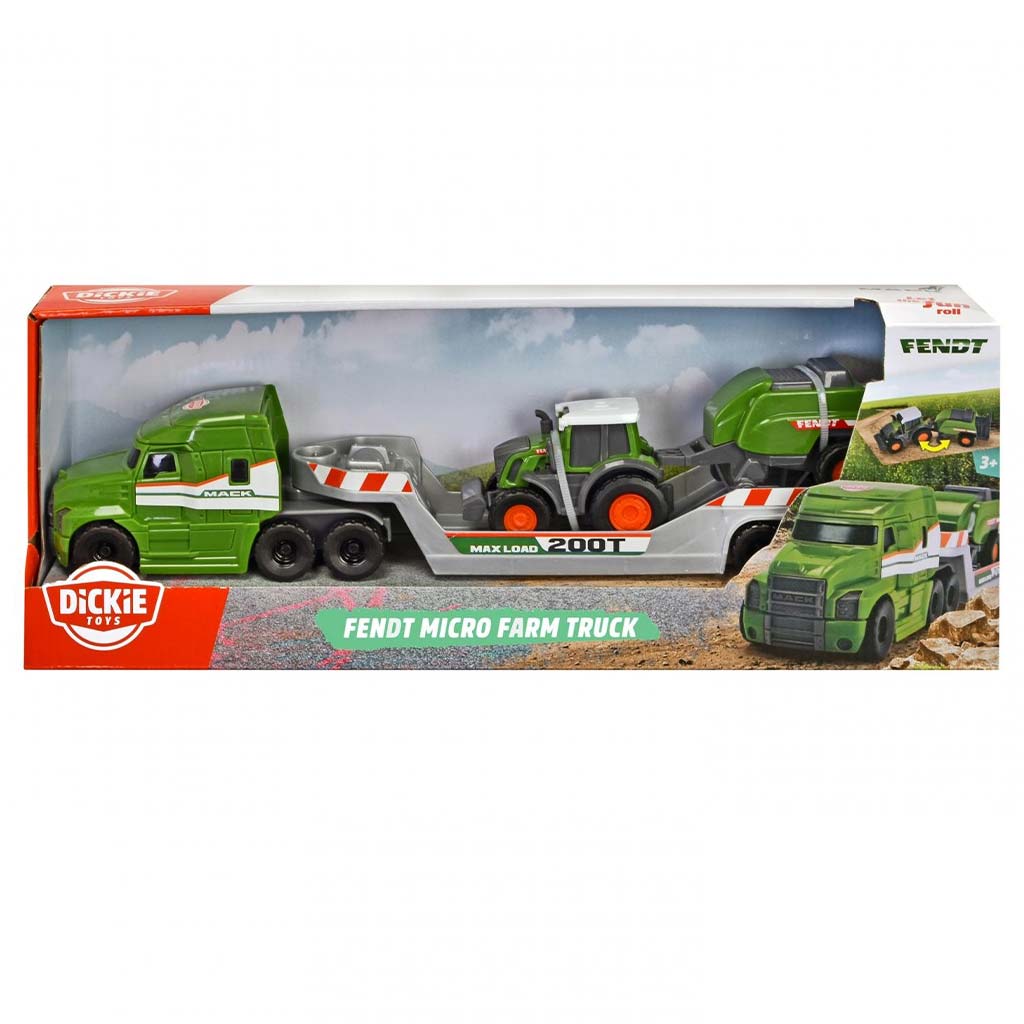 Micro szállító kamion Fendt traktorral és bálázóval - Dickie Toys kép 1