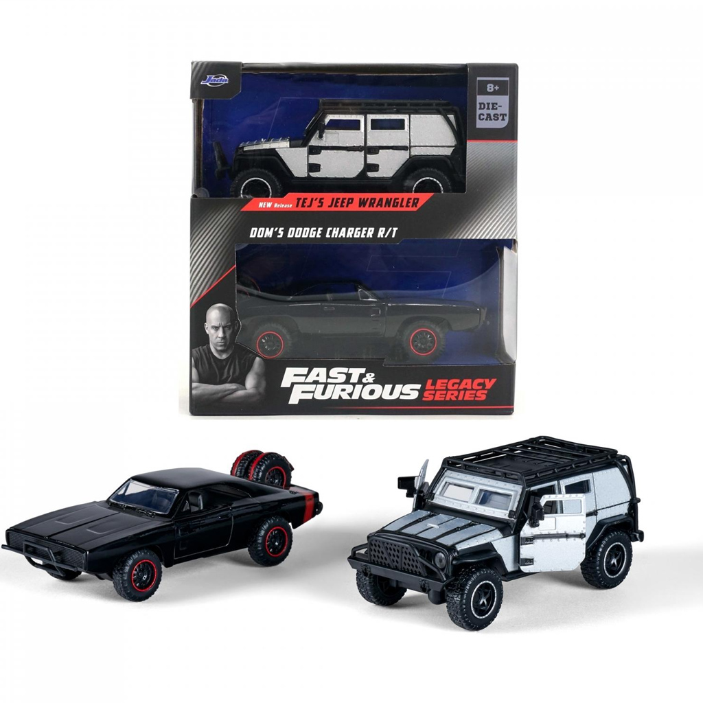 Halálos Iramban: Legacy Series Dom’s Dodge Charger R/T & Tej’s Jeep Wrangler fém autómodell szett 1/32 – Jada Toys kép 1
