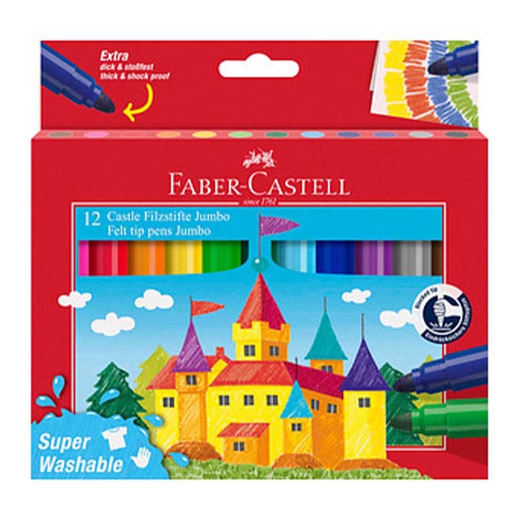 Faber-Castell: Kimosható 12db-os Jumbo filctoll szett kép 1