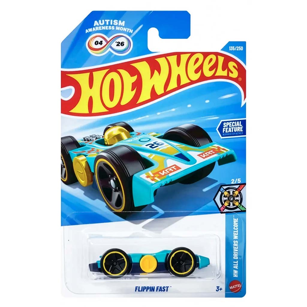 Hot Wheels: Flippin Fast kék kisautó 1/64 - Mattel kép 1