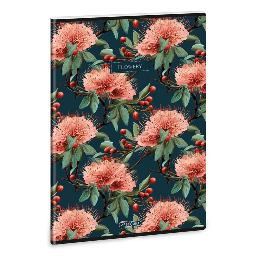 Ars Una: Flowery Green extra kapcsos kockás füzet A/4 kép 1