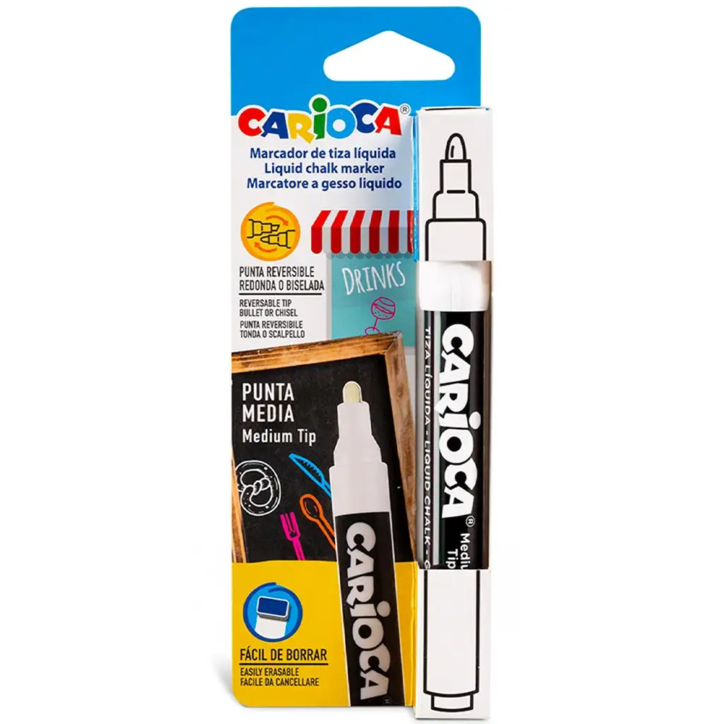 Folyékony fehér kréta marker - Carioca kép 1