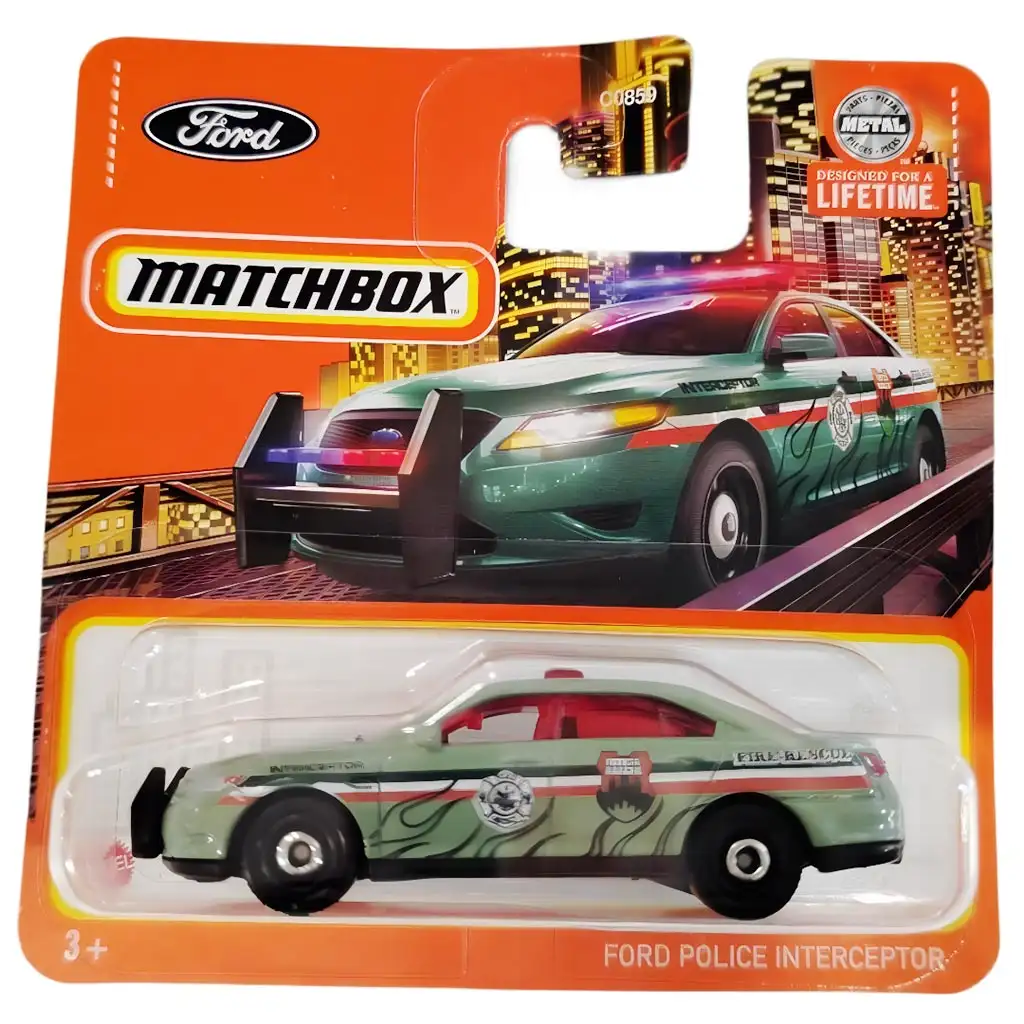 Matchbox: Ford Police Interceptor lángoló mintával 1/64 kisautó - Mattel kép 1