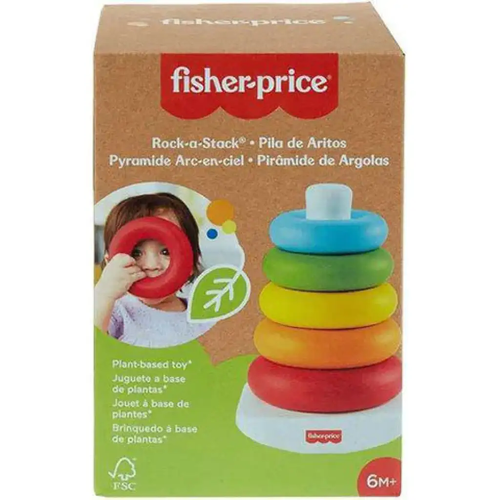 Fisher-Price: ECO Színes gyűrűpiramis bébijáték - Mattel kép 1