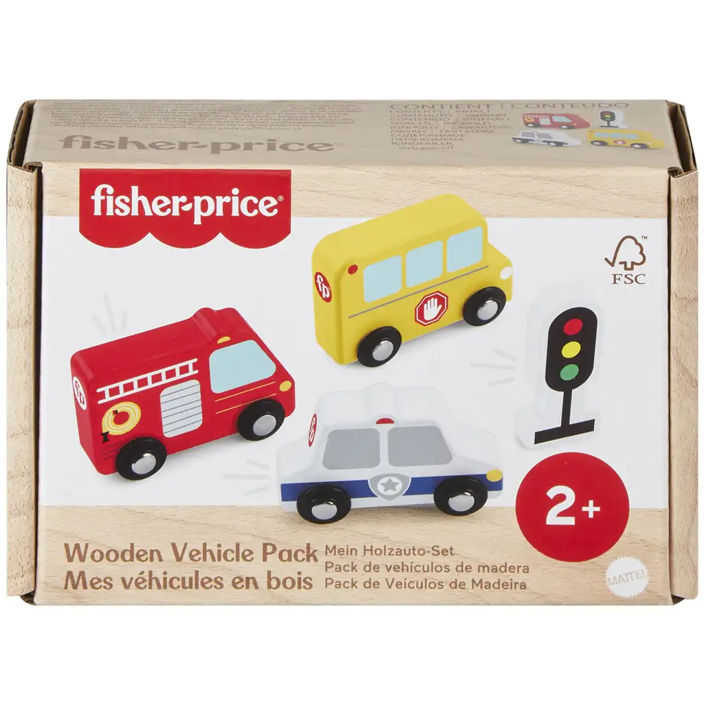 Fisher-Price: Wood fa kisautó szett - Mattel kép 1
