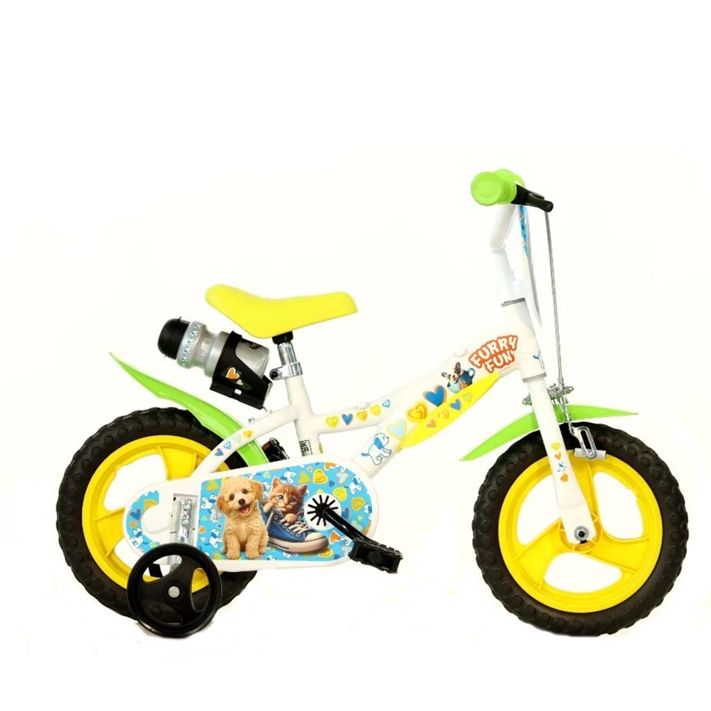 Furry Fun kutyás-cicás gyerek bicikli 12-es méretben - Dino Bikes kerékpár kép 1