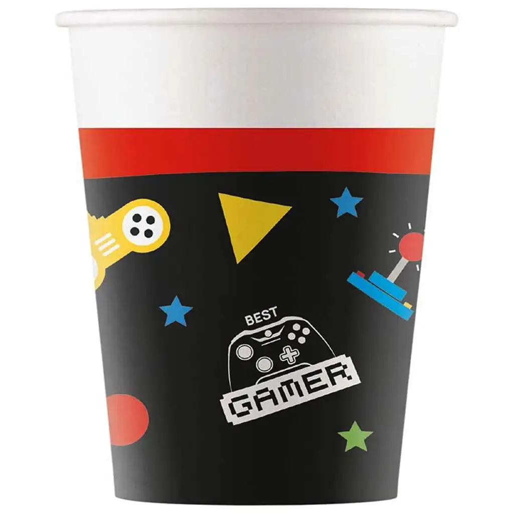 Gamer mintás papírpohár 8db-os szett 200ml kép 1