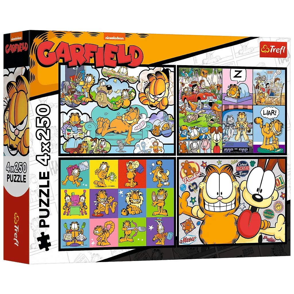 Garfield kalandjai 4x250db-os puzzle - Trefl kép 1