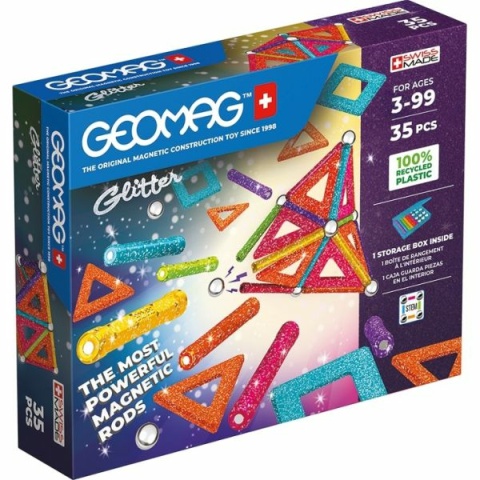 Geomag Glitter panels 35db-os csillámos mágneses építőjáték kép 1