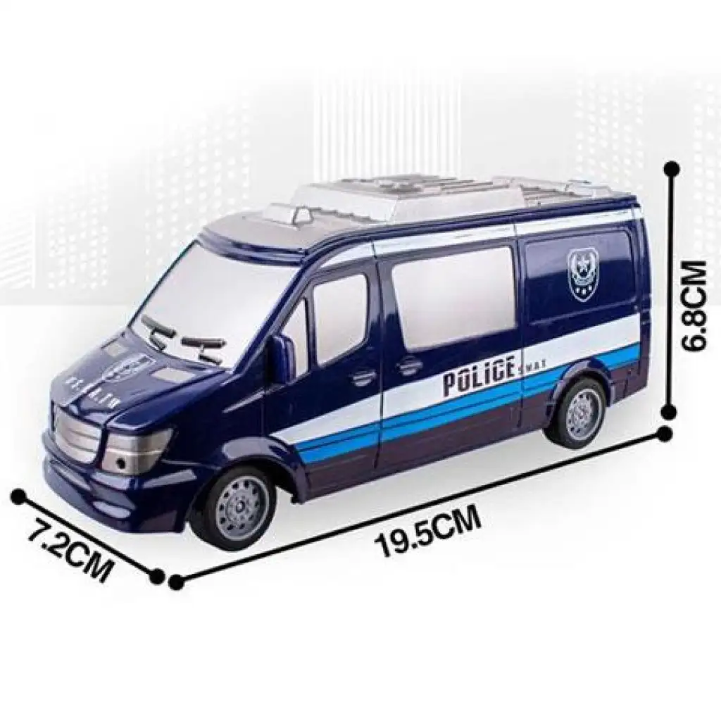 RC Távirányítós SWAT rendőr kisbusz fénnyel 27MHz 1/32-es méretarány 25cm kép 4