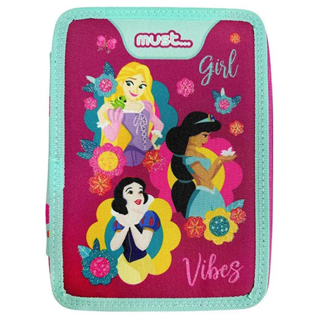 Must: Disney Hercegnők Vibes 2 rekeszes töltött tolltartó kép 1