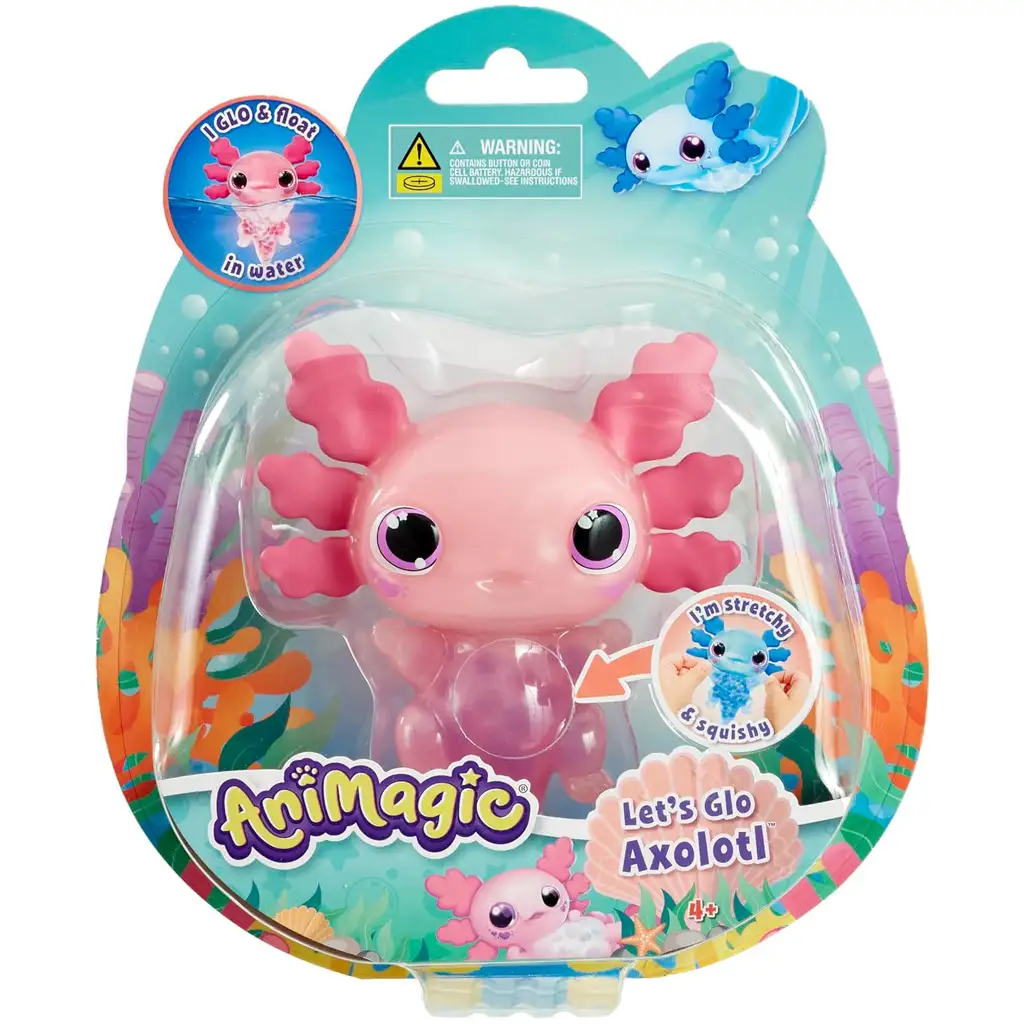 Let’s Glo Axolotl világító vízipajtás rózsaszín színben kép 1