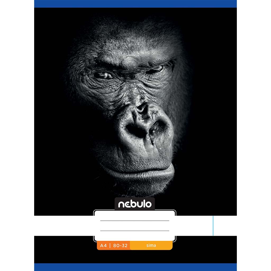 Nebulo: Tűzött sima gorilla mintás füzet 80-32 A/4 kép 1
