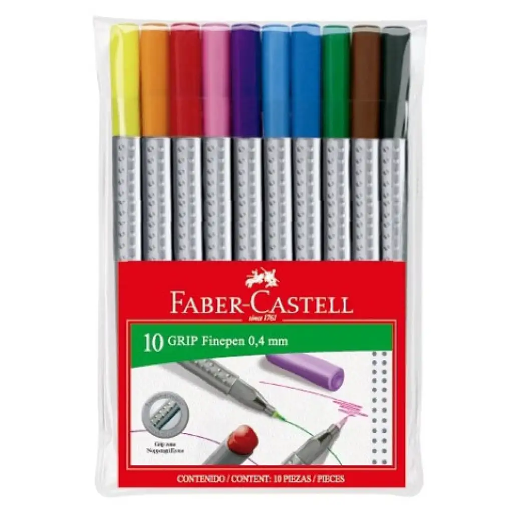 Faber-Castell: Grip 0,4mm-es tűfilctoll szett 10db-os kép 1
