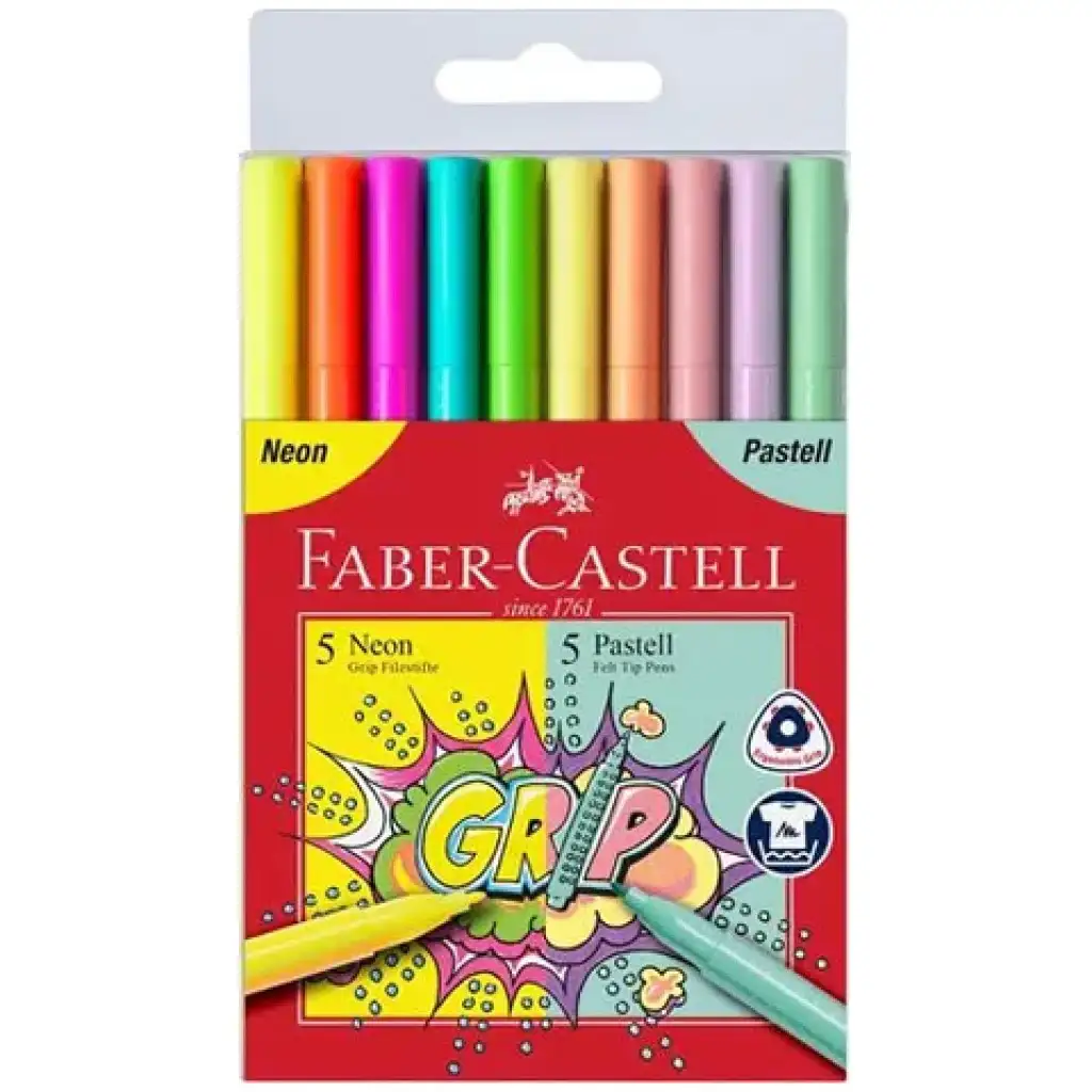 Faber-Castell: Grip neon és pasztell filctoll szett 5+5db-os kép 1