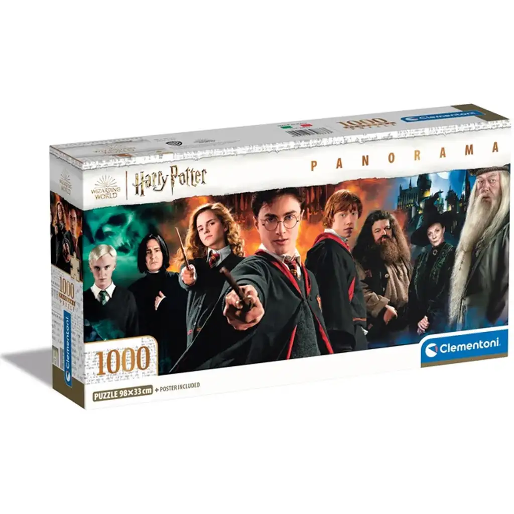 Harry Potter - A varázsvilág harcosai 1000 db-os panoráma puzzle poszterrel - Clementoni kép 1