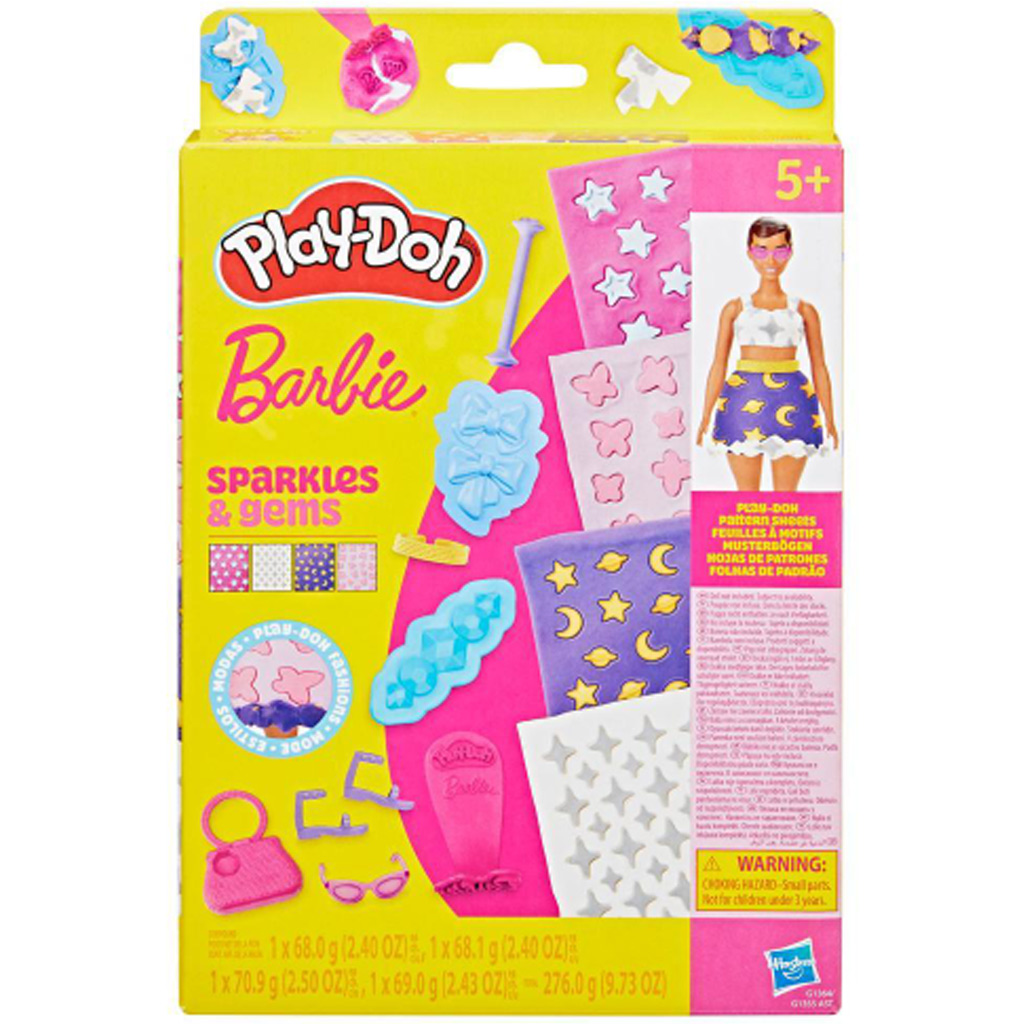 Play-Doh: Barbie csillogás és drágakövek gyurma szett - Hasbro kép 1