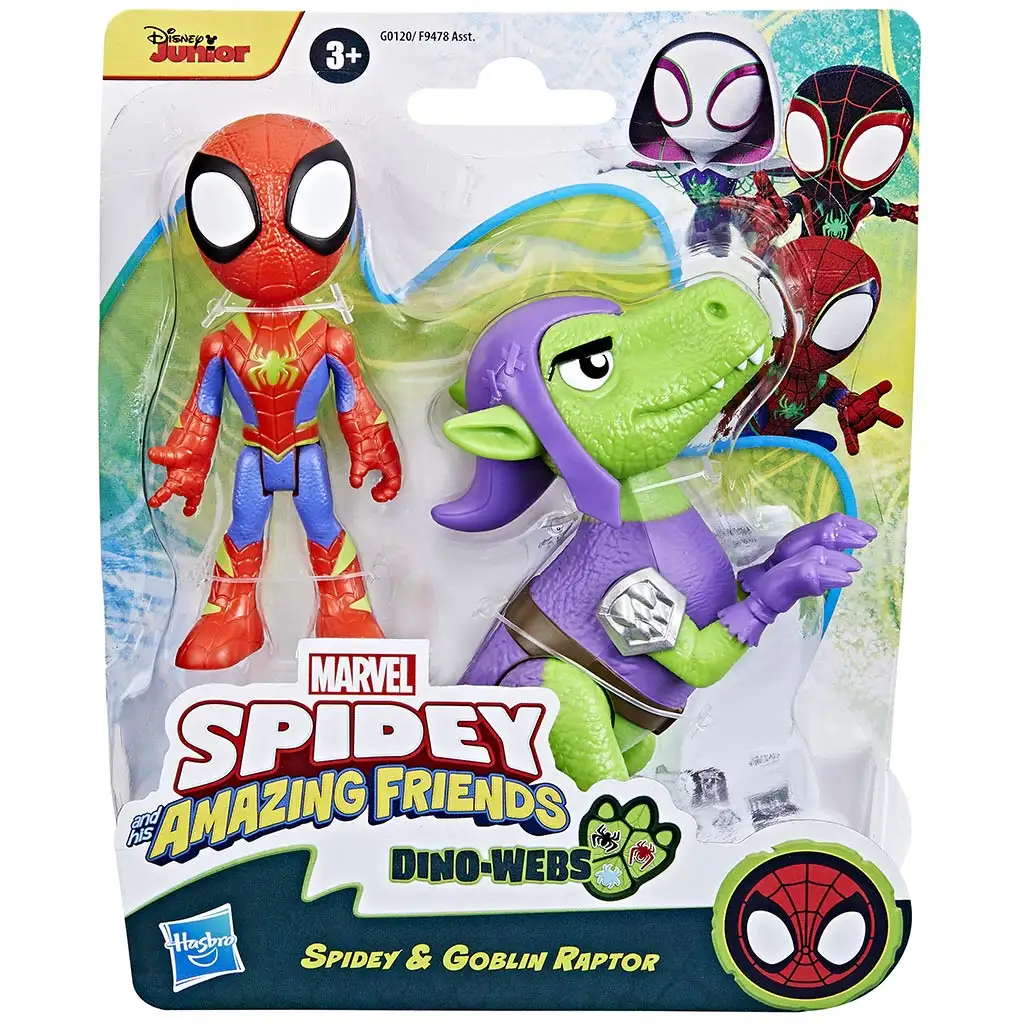 Spidey és csodálatos barátai: Póki és Goblin Dino-Háló Akciófigura Szett - Hasbro kép 1