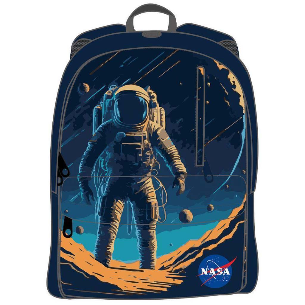 Luna: Must Team NASA lekerekített iskolatáska, hátizsák 32x17x42cm kép 1