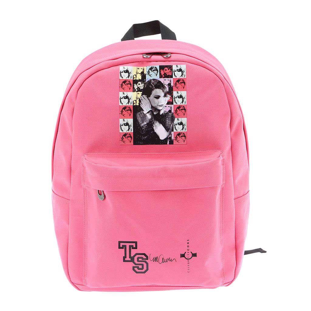 Taylor Swift mintás pink párnázott iskolatáska, hátizsák 39x17x44cm kép 1