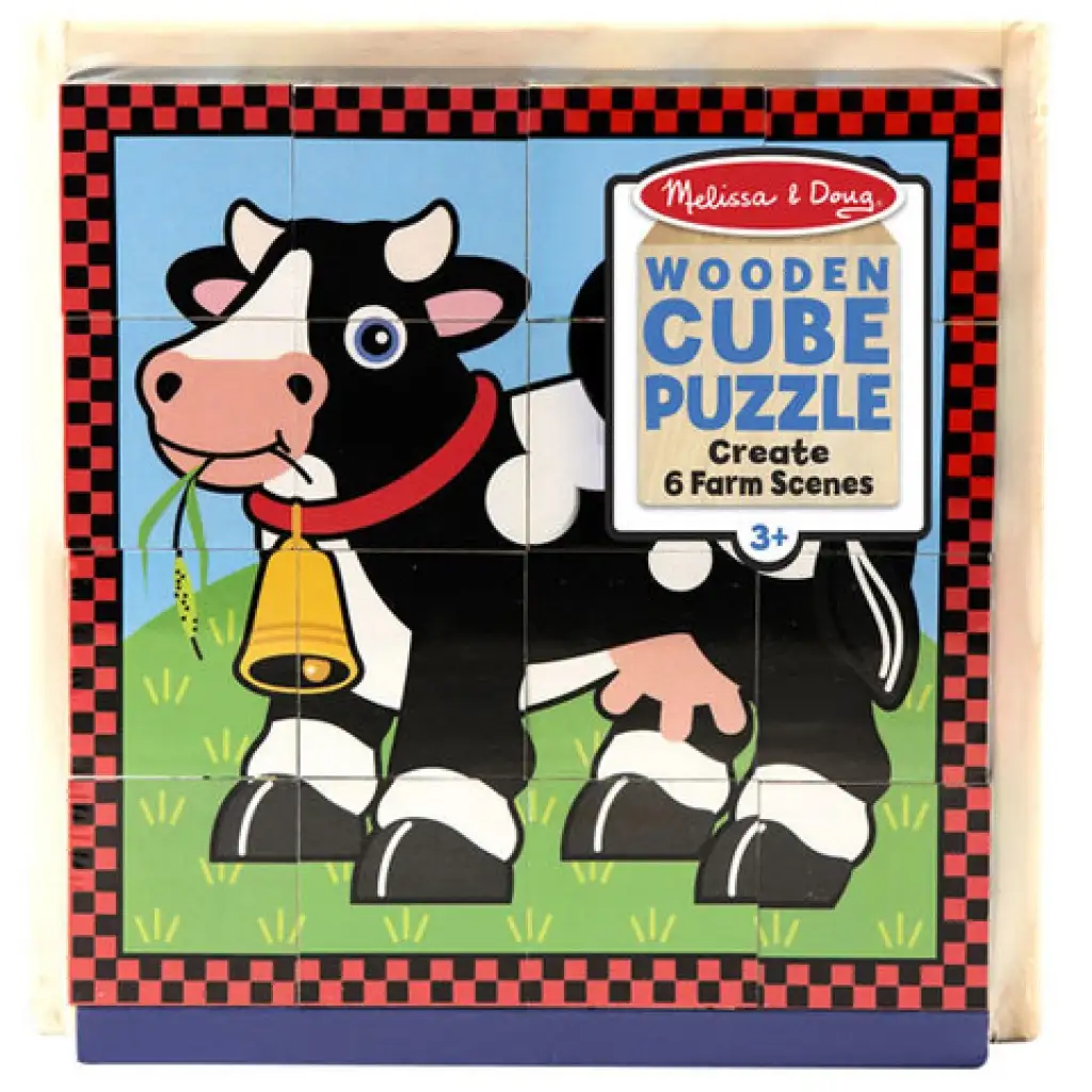 Háziállatok fa kockakirakó - Melissa & Doug kép 1