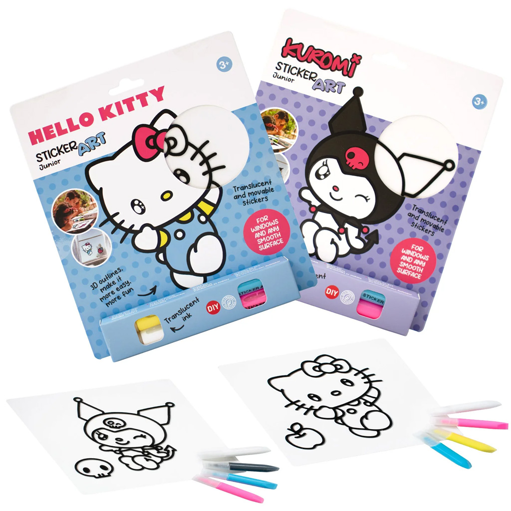 Sticker Art: Hello Kitty színezhető matrica szett többféle 1db - Comansi kép 1