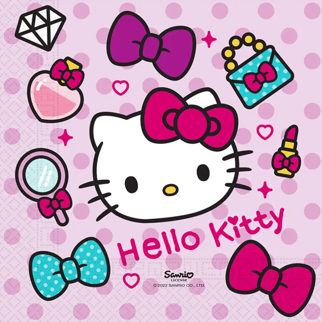 Hello Kitty papírszalvéta szett – 2 rétegű, 33x33 cm, 20db kép 1