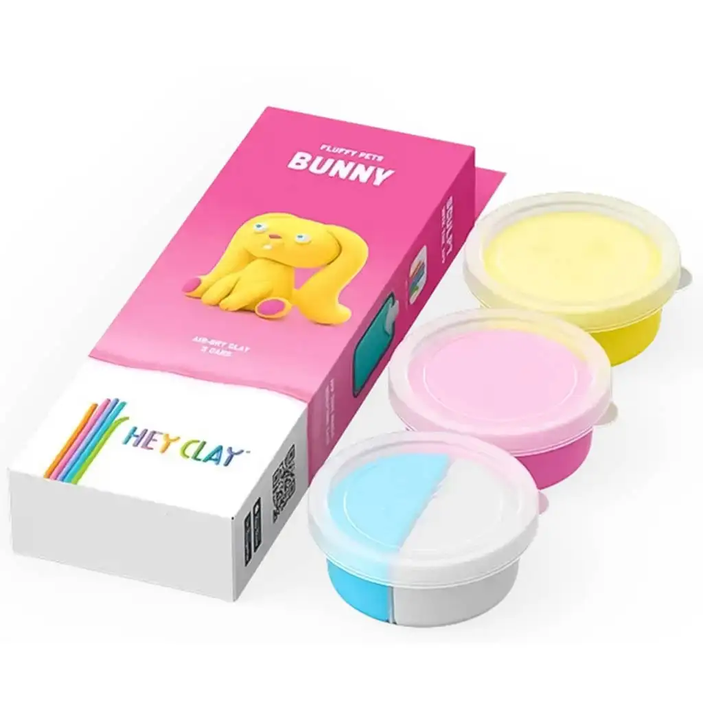 Hey Clay: Pihe-puha nyuszi figura gyurmaszett kép 2
