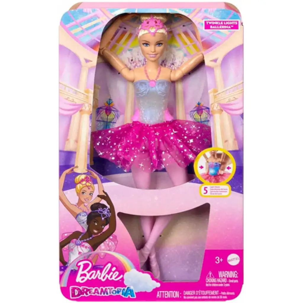 Barbie®: Tündöklő Szivárványbalerina szőke hajjal és fénnyel - Mattel kép 1