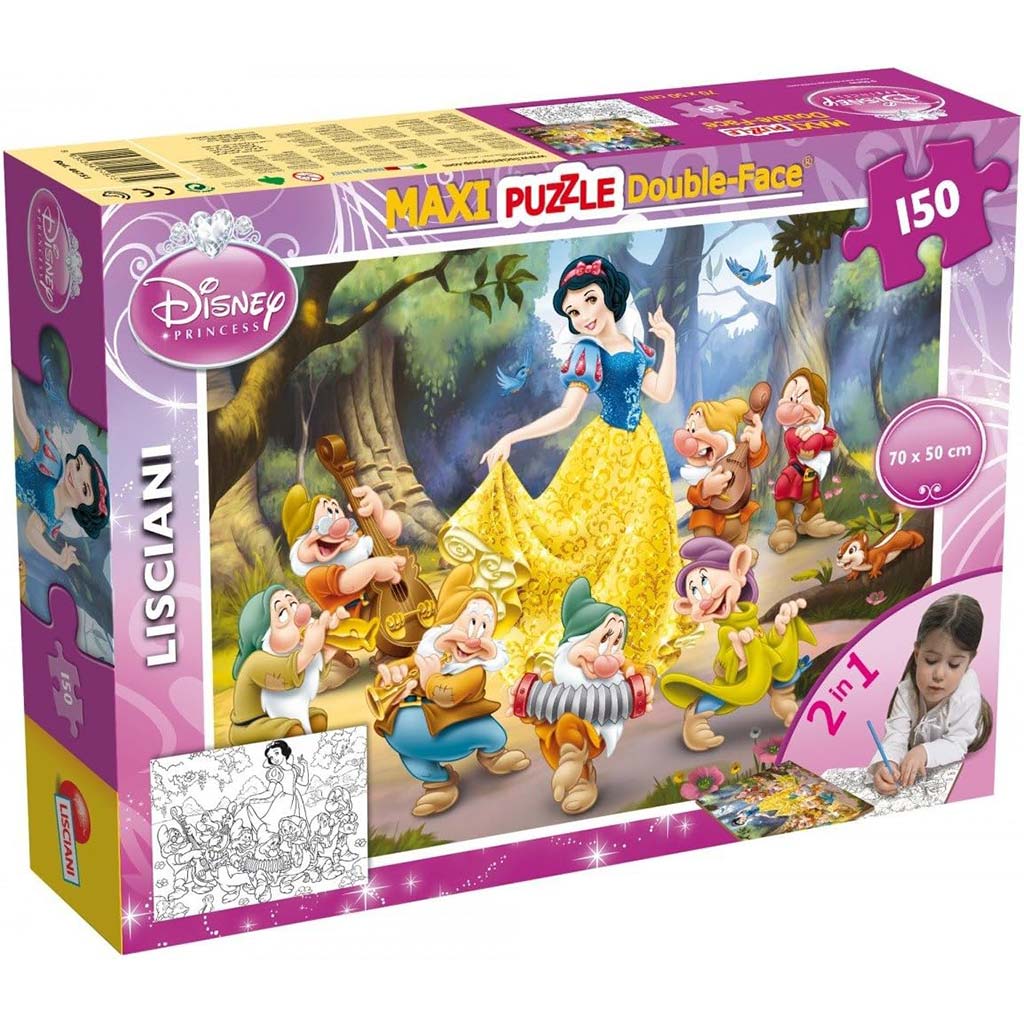Disney Hófehérke 2 az 1-ben maxi 150db-os puzzle és színező 70x50cm - Lisciani kép 1