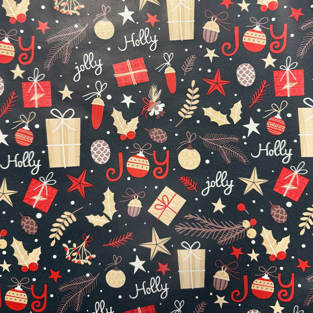 Holly Christmas csomagolópapír 200x70cm kép 1
