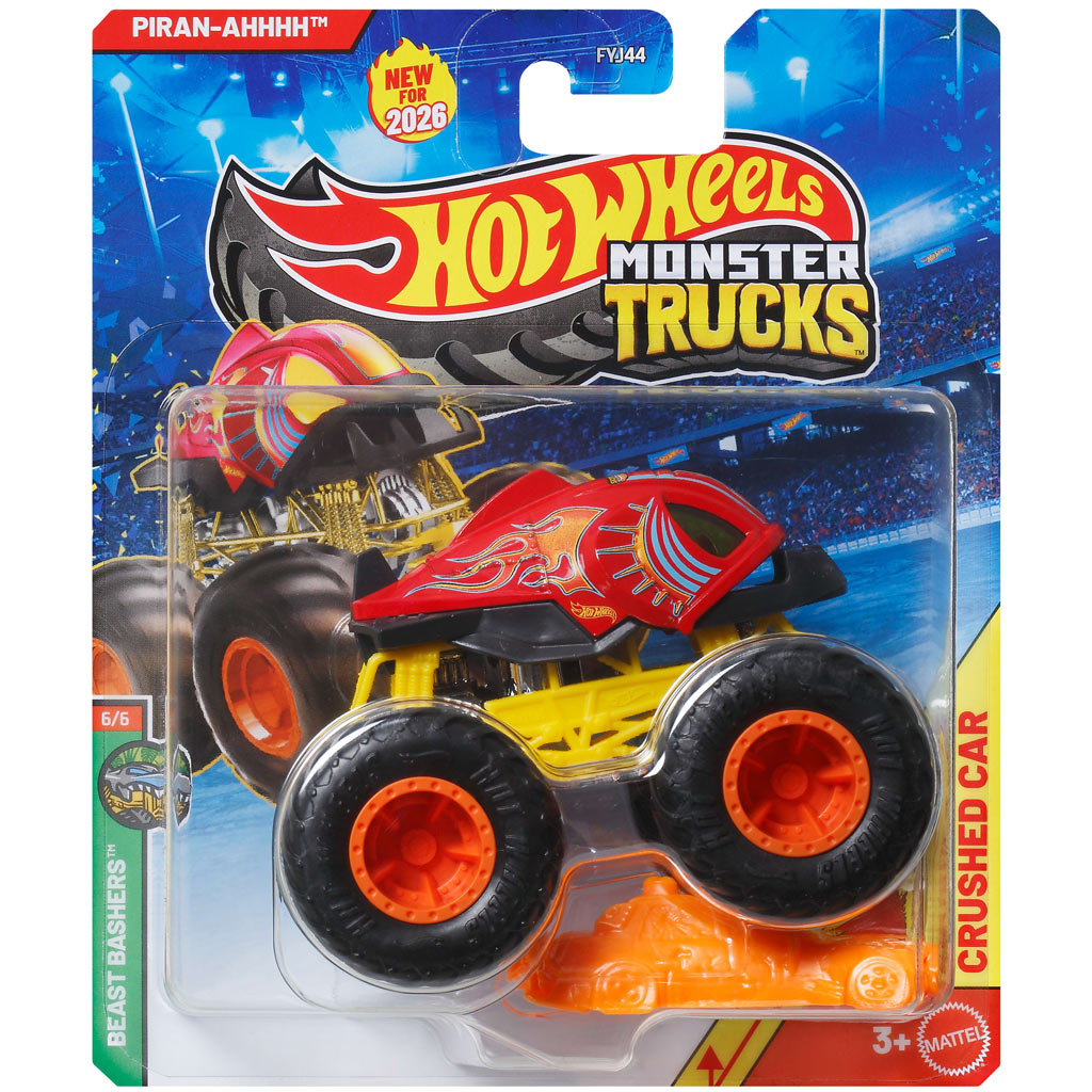 Hot Wheels Monster Trucks: Piran-Ahhh kisautó 1/64 - Mattel kép 1