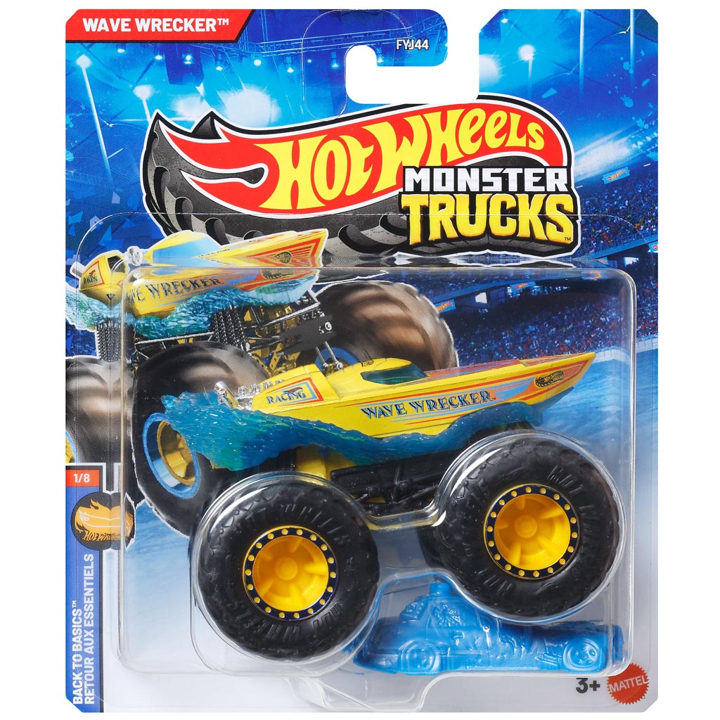 Hot Wheels Monster Trucks: Wave Wrecker kisautó 1/64 - Mattel kép 1